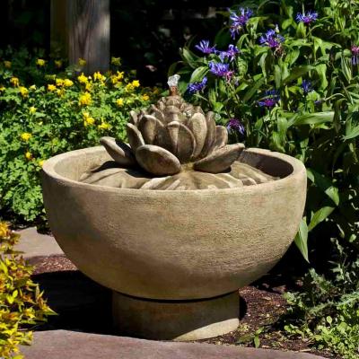 An image of Smithsonian Lotus Fountain English Moss 29"W 18.5"H, 169lbs.